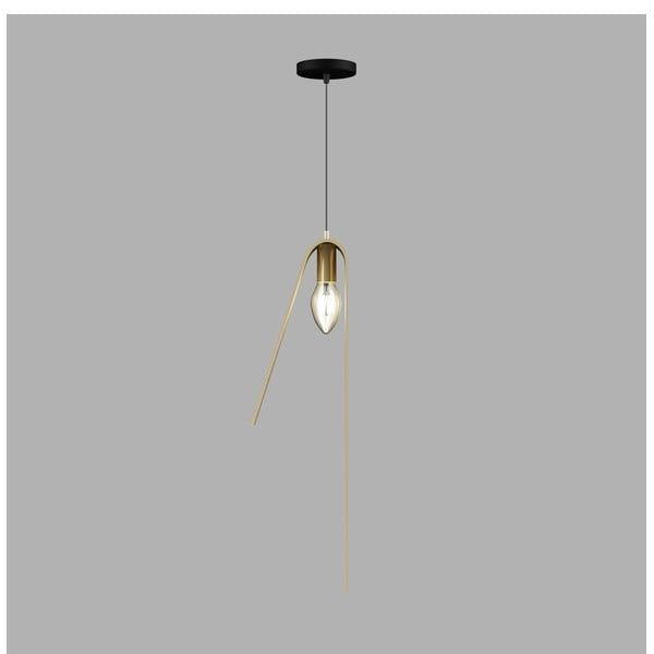 Lampa wisząca w czarno-złotym kolorze z metalowym kloszem Fold – Squid Lighting-image-3