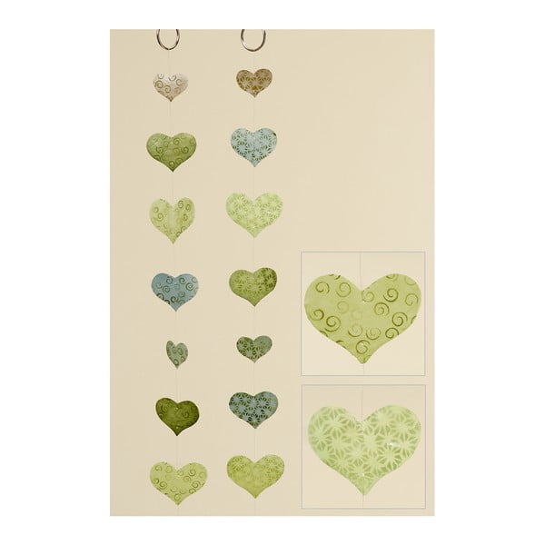 Zestaw 2 zielonych dekoracji wiszących Boltze Heart