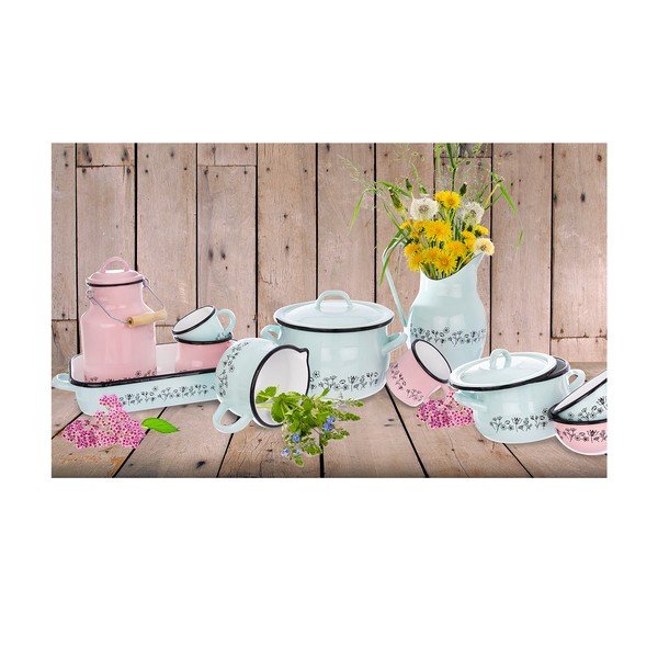 Miętowy emaliowany kubek Orion Meadow, 400 ml-image-1