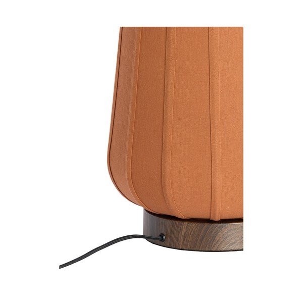 Metalowa lampa stołowa w kolorze terakoty z tekstylnym kloszem (wysokość 29 cm) Bibia – Light & Living-image-3