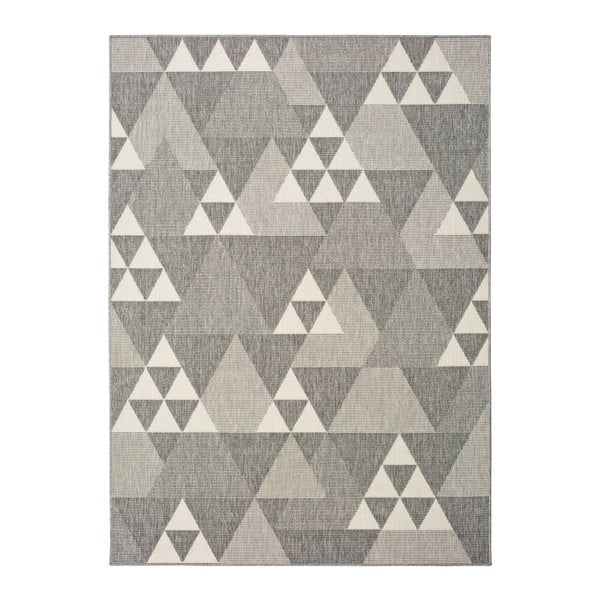 Jasnoszary dywan odpowiedni na zewnątrz Universal Clhoe Triangles, 80x150 cm