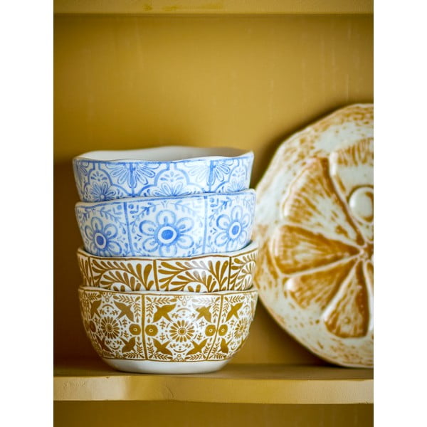 Niebieskio-pomarańczowe kamionkowe miski zestaw 4 szt. 200 ml Milton – Bloomingville-image-4