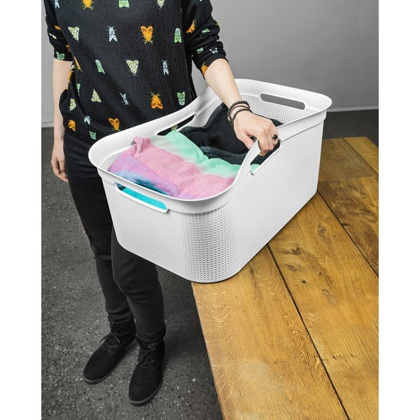 Biały plastikowy kosz na pranie 41 l Brisen – Rotho-image-3