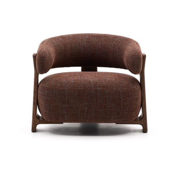 Brązowy fotel z tkaniny szenilowej Granite – Kave Home-image-2