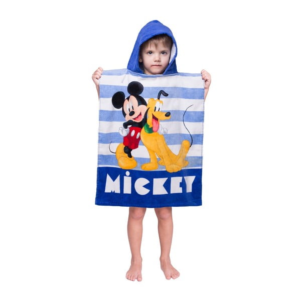 Niebieskie ponczo dziecięce frotte Mickey – Jerry Fabrics-image-1