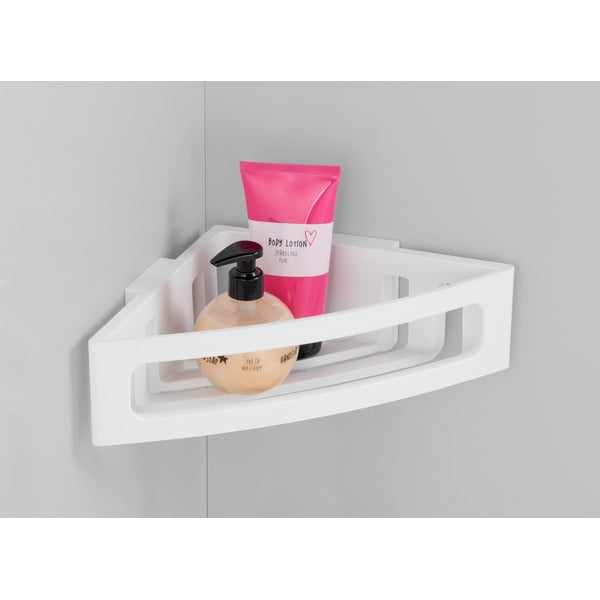 Biała narożna samoprzylepna półka łazienkowa z tworzywa sztucznego Bralia – Wenko-image-2