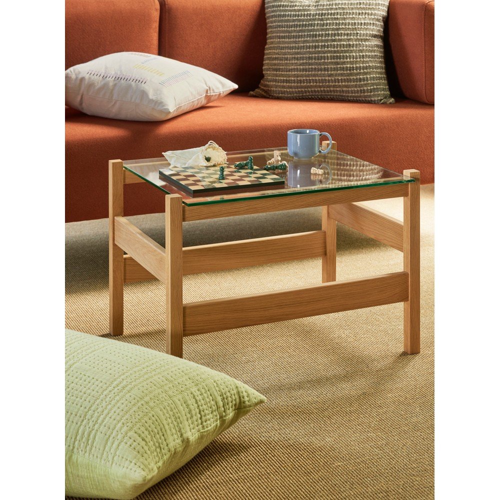 Stolik ze szklanym blatem w naturalnym kolorze 52x66 cm Ledge – Hübsch (zdjęcie 5)