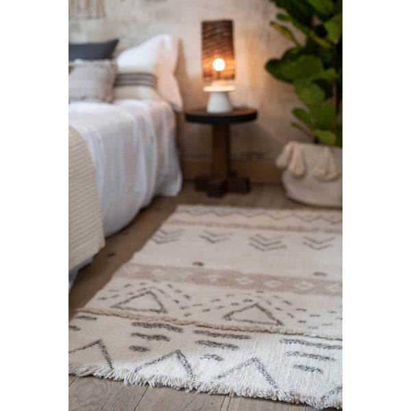 Kremowy wełniany dywan tkany ręcznie odpowiedni do prania 80x140 cm Lakota Day – Lorena Canals-image-1