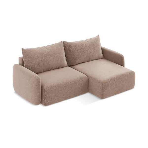 Jasnobrązowy rozkładany/ze schowkiem narożnik (prawostronny) Kalena – Makamii-image-3