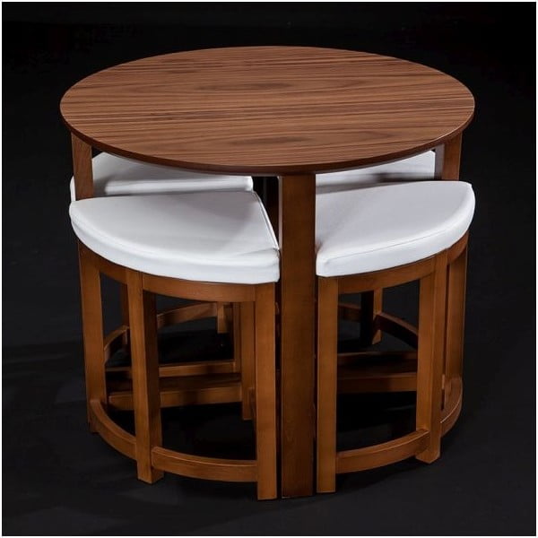 Stół z krzesłami Oval Walnut
