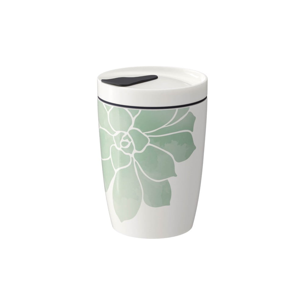 Zielono-biały porcelanowy kubek termiczny Villeroy & Boch Like To Go, 290 ml