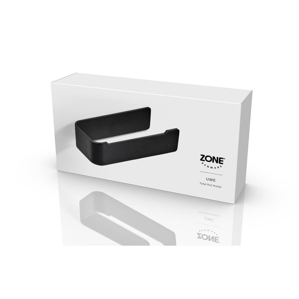 Czarny ścienny metalowy uchwyt na papier toaletowy Ume – Zone-image-4