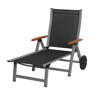 Czarny metalowy leżak ogrodowy Ass Comfort – Sun Garden