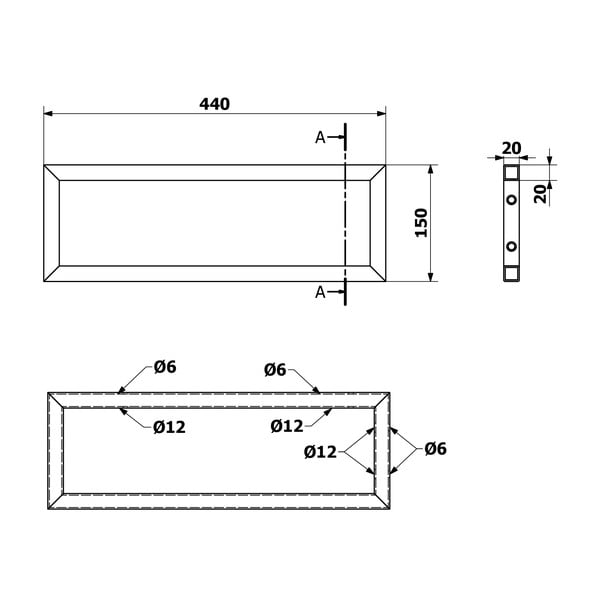 Biały stalowy stelaż pod blat 49x2 cm – Sapho-image-1