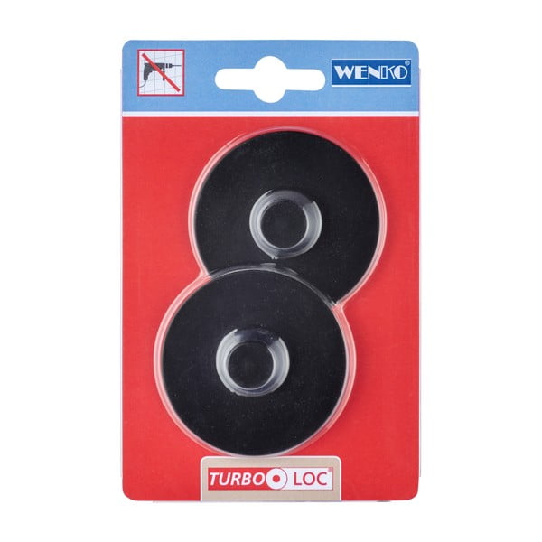 Zestaw 2 czarnych adapterów samoprzyczepnych Wenko Turbo-Loc Classic Plus