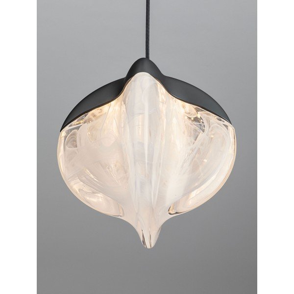 Aluminiowa lampa wisząca LED ze ściemniaczem w kolorze matowej czerni ze szklanym kloszem ø 12 cm Alicia – Nova Luce-image-3