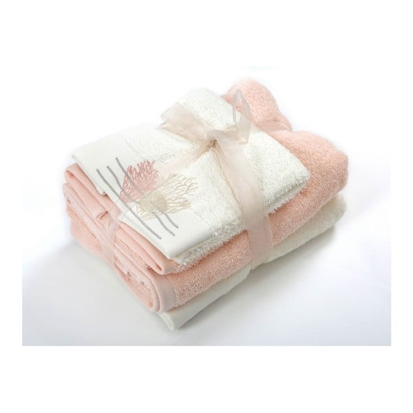 Komplet 4 ręczników z bawełny premium Sea