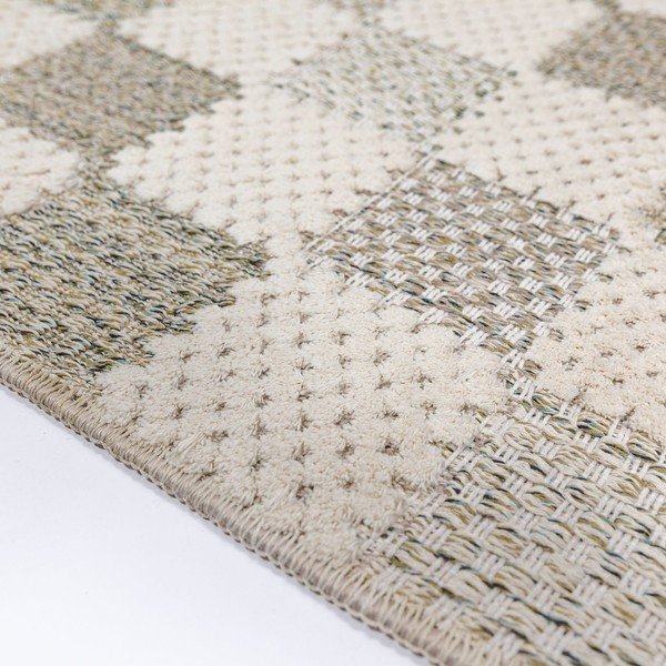 Zielony chodnik z mieszanki bawełny odpowiedni do prania 80x230 cm Muted Checkerboard – Flair Rugs-image-2