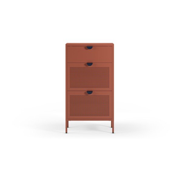 Metalowa szafka na buty w kolorze terakoty 60x110x30 cm Sayla – Marckeric-image-1