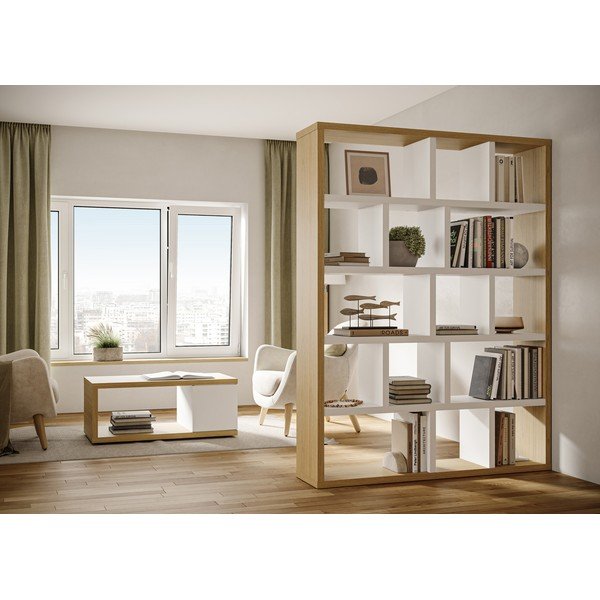 Biały regał w dekorze dębu 150x198 cm Berlin – TemaHome-image-1