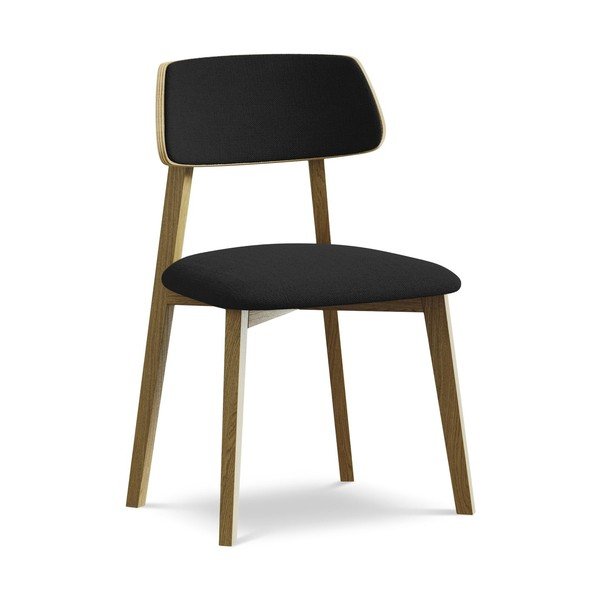 Czarne krzesło z litego drewna Niu – Makamii