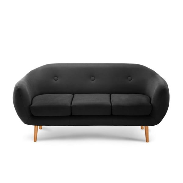 Czarna sofa 3-osobowa Scandi by Stella Cadente Maison