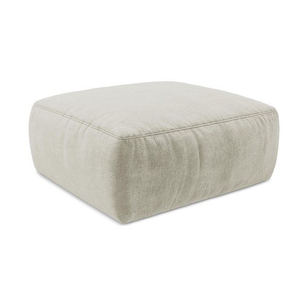 Beżowy podnóżek z tkaniny szenilowej Kuki – Makamii-image-3