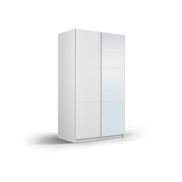 Biała szafa z lustrem i drzwiami przesuwnymi 122x215 cm Lisburn – Cosmopolitan Design-image-2