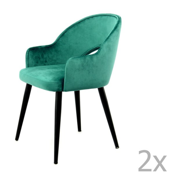 Komplet 2 zielonych krzeseł 360 Living Veit