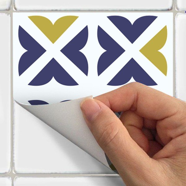 Zestaw 30 naklejek ściennych Ambiance Wall Stickers Cement Tiles Azulejos Vinito, 15x15 cm-image-1
