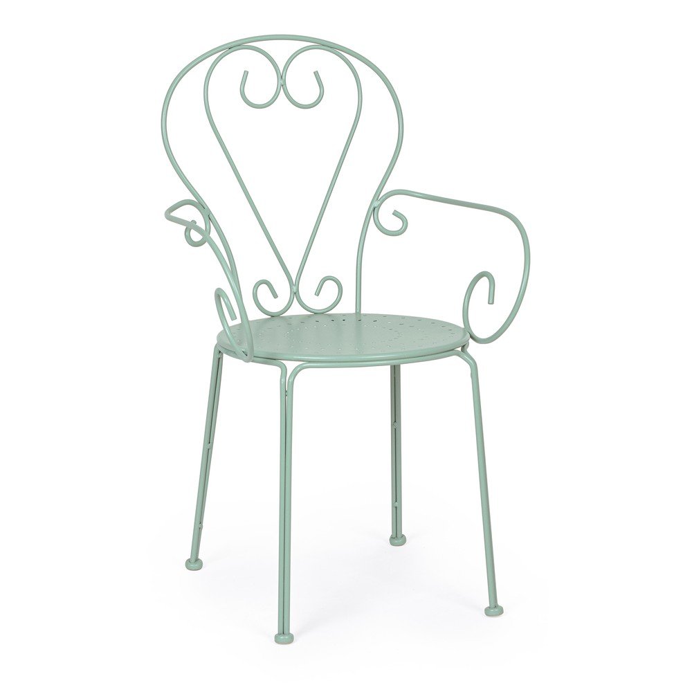 Miętowe metalowe krzesło ogrodowe Etienne – Bizzotto