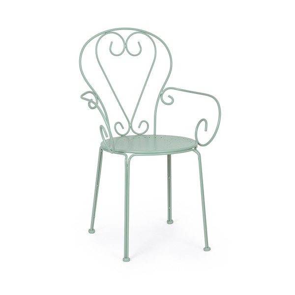 Miętowe metalowe krzesło ogrodowe Etienne – Bizzotto