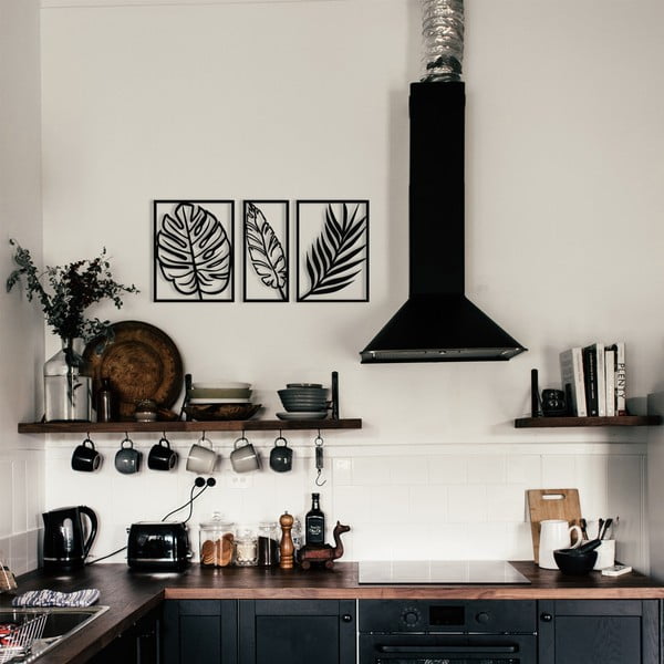 Metalowa dekoracja ścienna 80x38 cm Leaf – Wallity-image-2