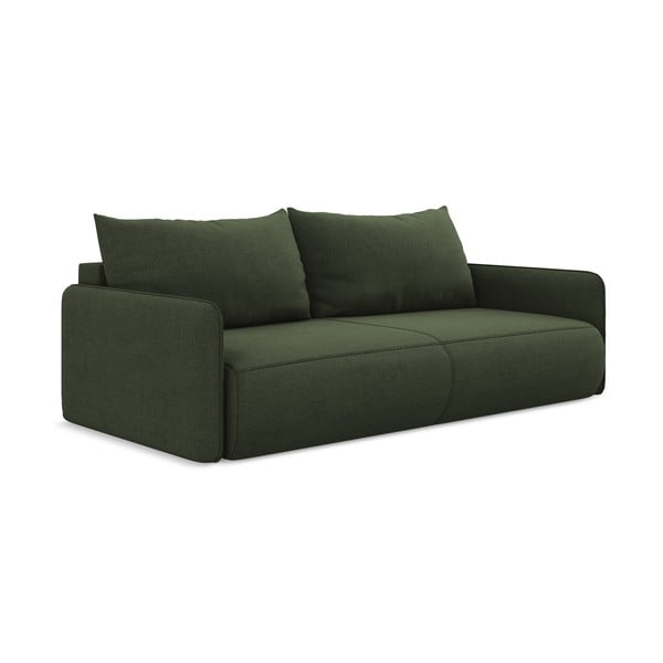 Zielona rozkładana/ze schowkiem sofa 216 cm Nanea – Makamii-image-2