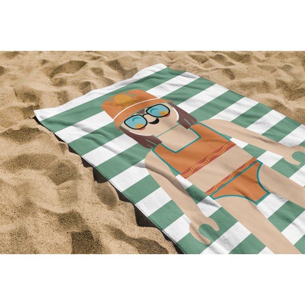 Zielony bawełniany ręcznik plażowy frotte 75x140 cm Summer Girl – Playmobil-image-1