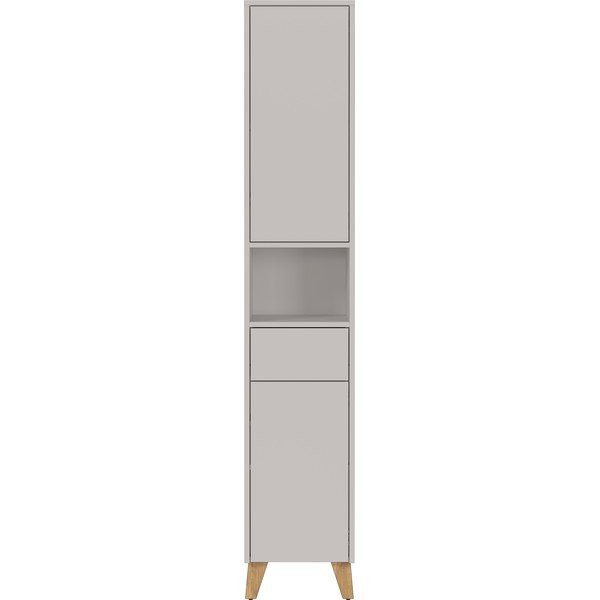 Kremowa wysoka szafka łazienkowa z matowym wykończeniem 33x181 cm Arnea – Germania-image-2