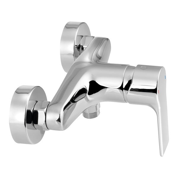 Bateria prysznicowa ścienna w kolorze srebra z połyskiem (1 otwór) Pax – Sapho-image-1