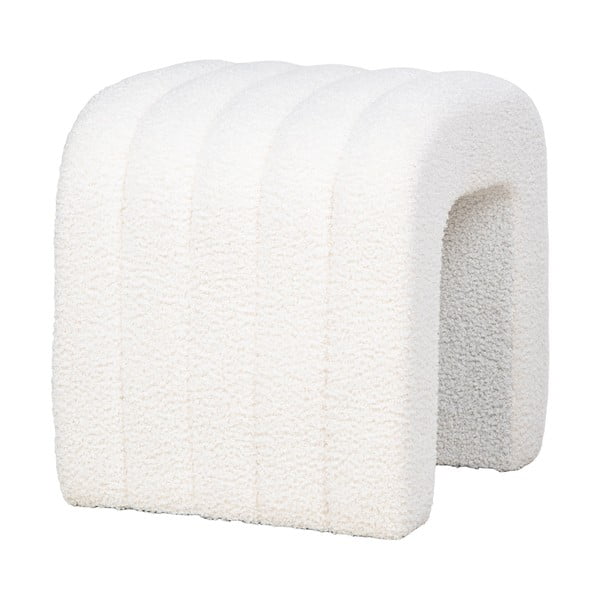 Biały puf z materiału bouclé Colma – House Nordic-image-2