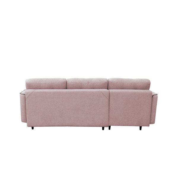 Różowy narożnik rozkładany z czarnymi nogami Mazzini Sofas Dragonfly-image-3