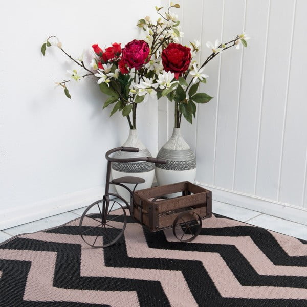 Czarno-beżowy dwustronny dywan zewnętrzny Green Decore Tara, 120x180 cm-image-1