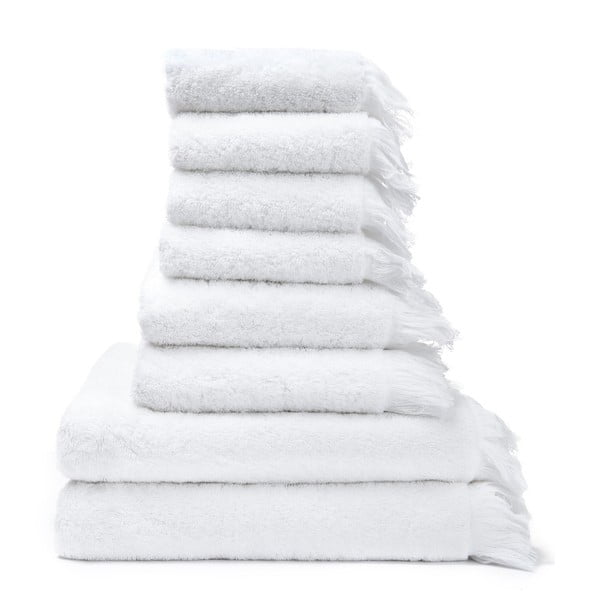 Zestaw 8 białych ręczników ręczników z czystej bawełny Casa Di Bassi