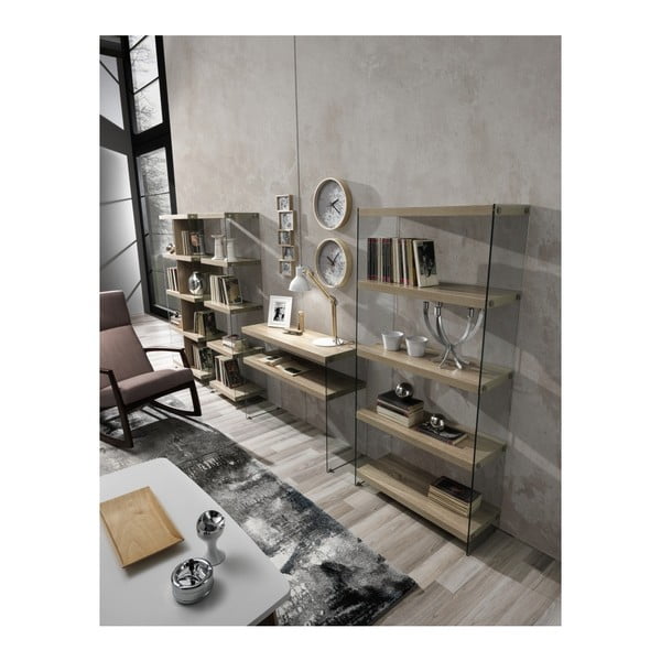 Naturalna konsola z blatem w dekorze dębu 35x100 cm Nancy – Tomasucci-image-2