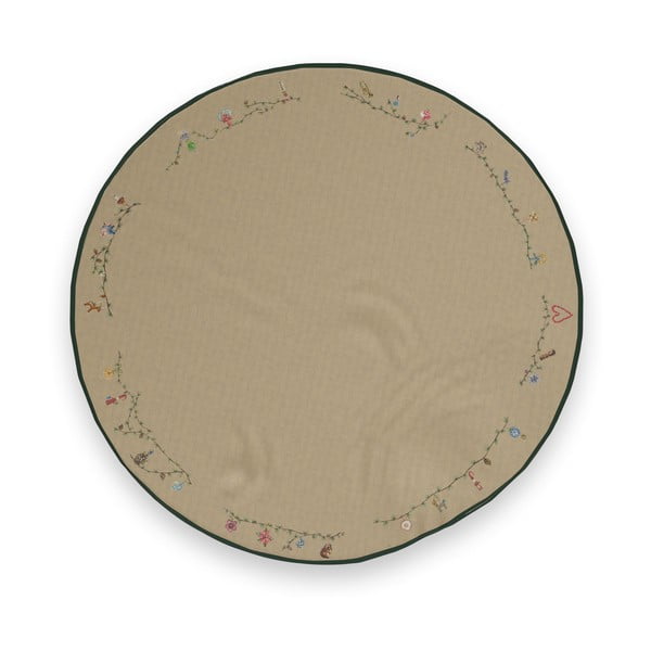 Beżowy bawełniany okrągły dywan pod choinkę ze świątecznym motywem ø 130 cm Hammershøi Christmas – Kähler Design