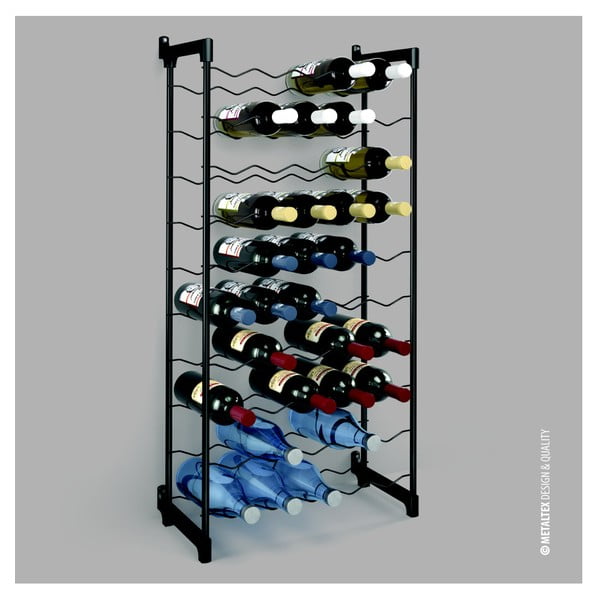 Czarny metalowy regał na wino liczba butelek 50 Barbera – Metaltex-image-1