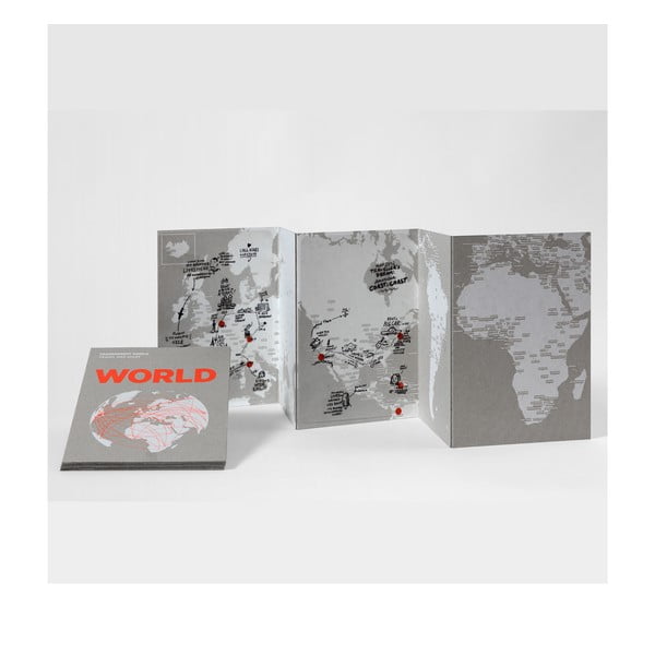 Mapa świata z przezroczystymi kartkami na notatki Transparent World-image-2