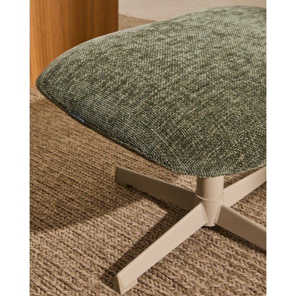 Zielony podnóżek z tkaniny szenilowej Teryl – Kave Home-image-3