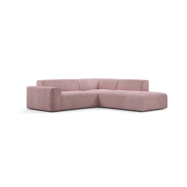 Różowy sztruksowy narożnik Marie Claire Home Karen, 260 cm, prawostronny-image-2