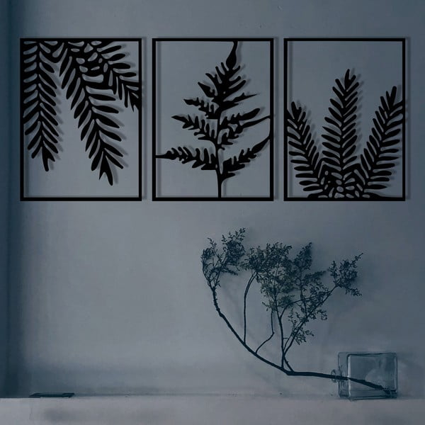 Metalowe dekoracje ścienne zestaw 3 szt. 118x50 cm Yakomo – Wallity-image-2