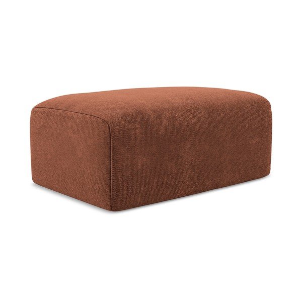 Podnóżek z tkaniny szenilowej w kolorze terakoty Kona – Makamii-image-3