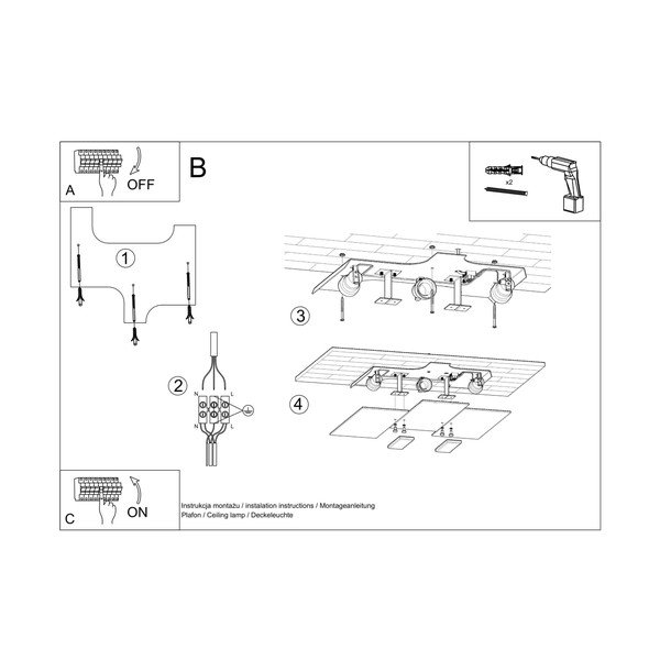 Biała lampa sufitowa ze szklanym kloszem 42x40 cm Veronica – Sollux-image-2